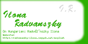 ilona radvanszky business card